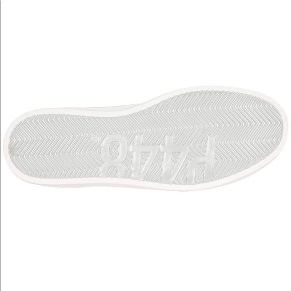 P448 John Sneakers Low Top Lace Up Iridescent White Beige Sz 35 EU/ 5-5.5 US - Picture 10 of 16